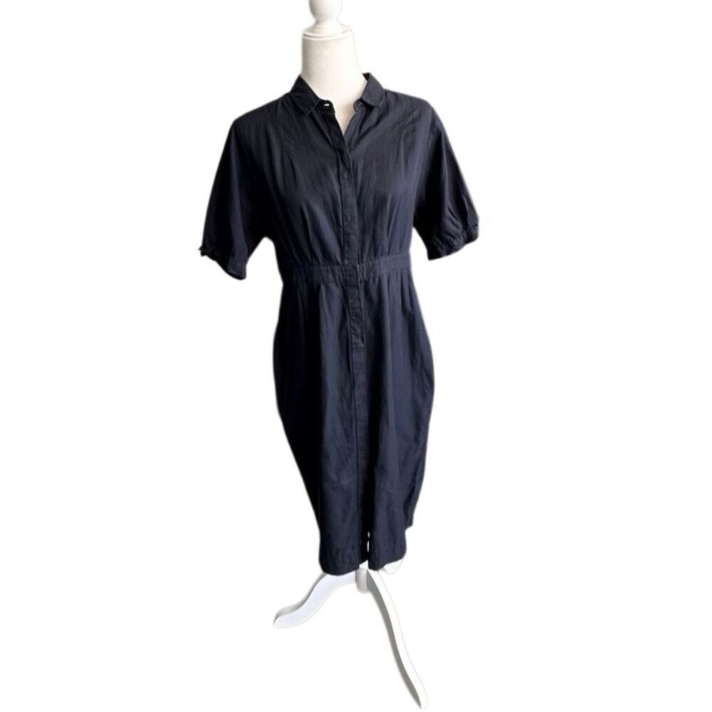 Narciso Rodriguez Black Shirt Midi Dress Pockets Minimalist Luxury SZ 46 or XL - Picture 2 of 11